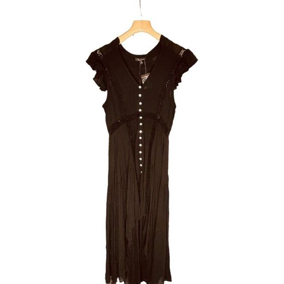 The Clothing Company x Vici | Flutter Slv V-Neck High-Lo Maxi Dress Size M | NWT - Picture 3 of 11